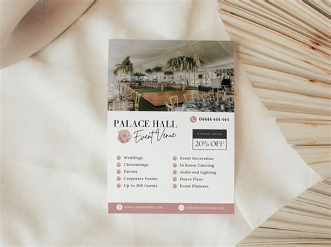 Event Space Rental Flyer, Event Venue Flyer, DIY Leaflet for Venue ...