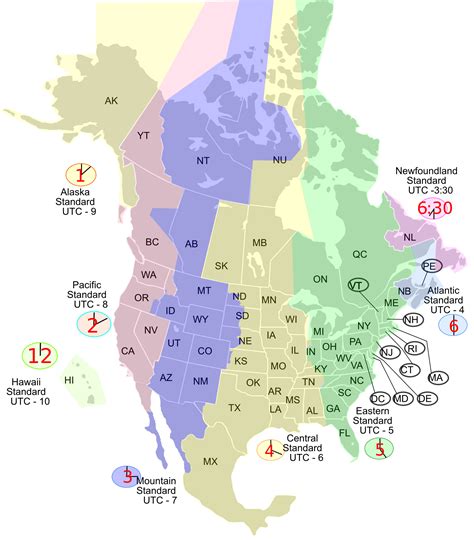 North America Time Zone Map - GIS Geography