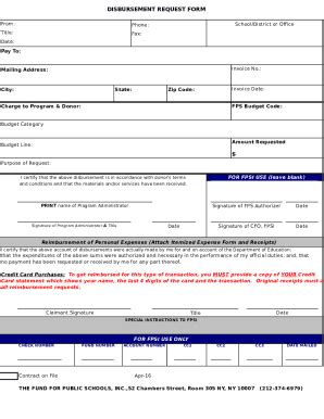 Disbursement Request Form - Blank Fillable Template | Fill Out, Print ...