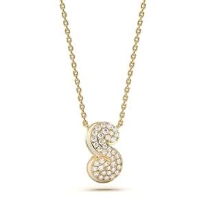 MIJA Enamel 'S' Pendant 16.5|Lab Grown Diamond Jewellery|VVS VS F-G ...
