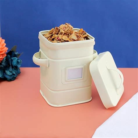 Buy IZZHAAR Premium Farmhouse Metal Food Storage Canister Jar: Elegant ...