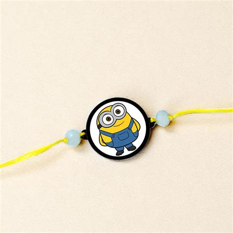 Buy Handmade Minion Theme Kids Rakhi With Roli Chawal Online On Zwende