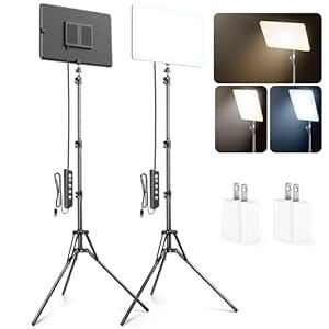 2 Pack LED Video Light Kits, scrhot 15W Photography Lighting Kit with ...