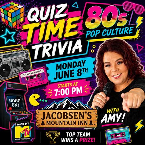 Quiz Time Trivia - 80s Pop Culture, Jacobsen's Mountain Inn , Genesee ...
