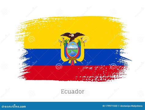 Ecuador Official Flag in Shape of Brush Stroke Stock Vector ...