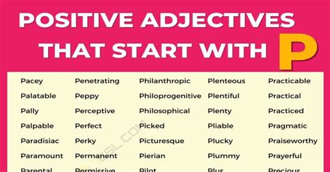 177 Positive Adjectives that Start with P | P Words to Describe Someone ...