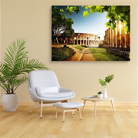 Colosseum In Rome Italy Canvas Painting Synthetic Frame – ArtzFolio.com