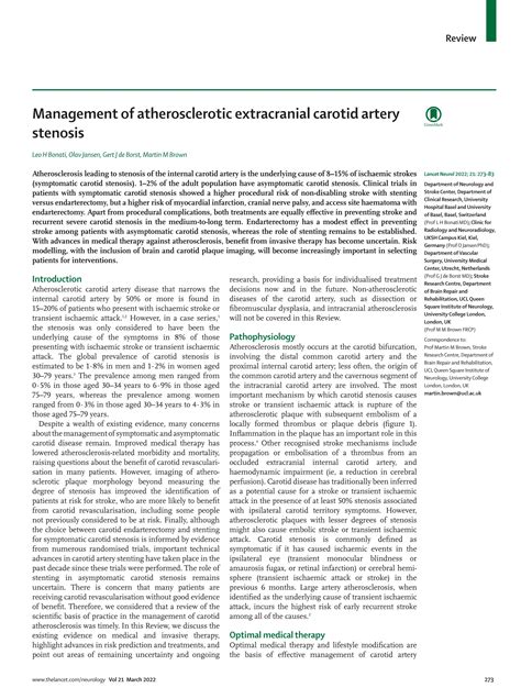 Management of carotid artery atherosclerosis | PDF