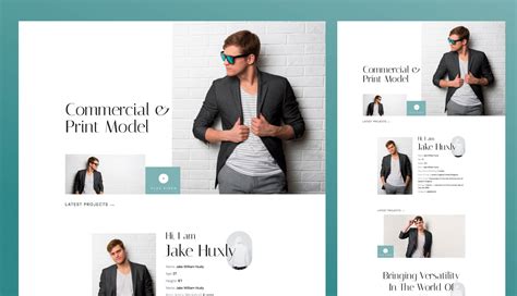 Huxly - Gutenberg Male Model Portfolio Template | Templately