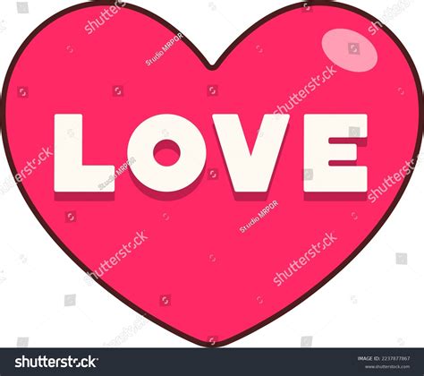 Word Love Inside Heart Shape Icon Stock Vector (Royalty Free ...