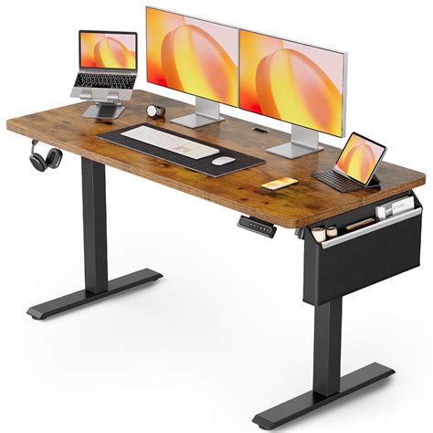 ErGear Height-Adjustable Standing Desk With Storage Pocket, 55 x 24 ...