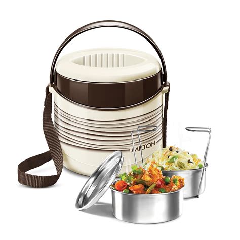 Buy MILTON New Econa 2 Stainless Steel Tiffin Box, Set of 2, Ivory ...