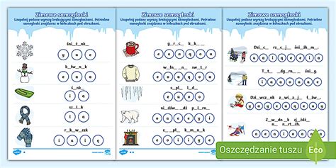 Uzupełnianie Samogłosek | Zadanie zimowe | Język polski