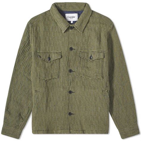 Corridor Men's Rainbow Weave Military Jacket in Army Green Corridor
