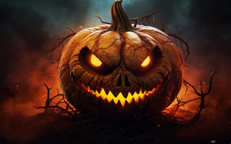 Halloween pumpkin horror 4K wallpaper download