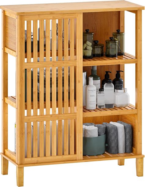 VIAGDO Multipurpose Bamboo Storage Cabinet with Sliding India | Ubuy