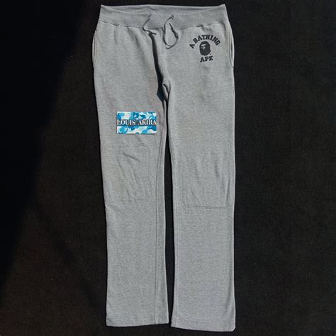 Bape 2000's Vintage Bape Mad Face College Long Sweat Pants | Grailed