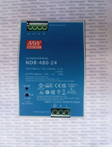 Mean Well Switch Mode Power Supply - NDR-480-24 Mean Well SMPS Power ...