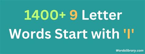1400+ 9 Letter Words Starting with 'I'