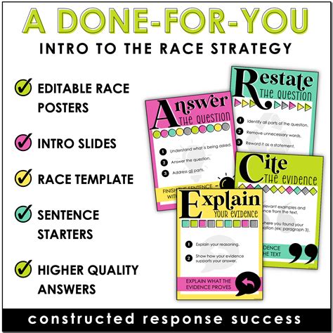RACE Strategy Anchor Chart & RACE Strategy Poster Set with PowerPoint