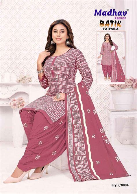 Madhav Batik Patiyala Vol 8 Pure Cotton Unstitch Suit Catalog Suppliers