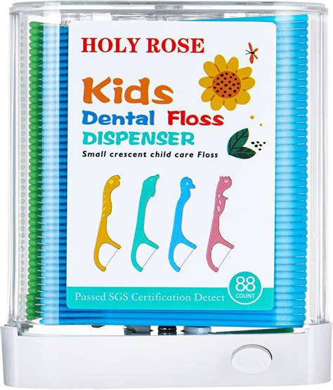 Buy Kids Dental Floss Picks Holy Rose Floss Sticks Dispenser ...