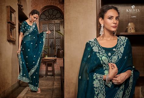 Kalista Mayra Designer Embroidery Saree Collection At Wholesale Price