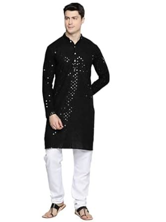 Buy Jompers Black Chikankari Embroidered and Sequence Kurta Churidar ...