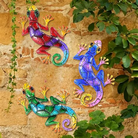 1pc Gecko Metal Wall Art Decor 3D Gecko Hanging Metal Wall Art Hanging ...