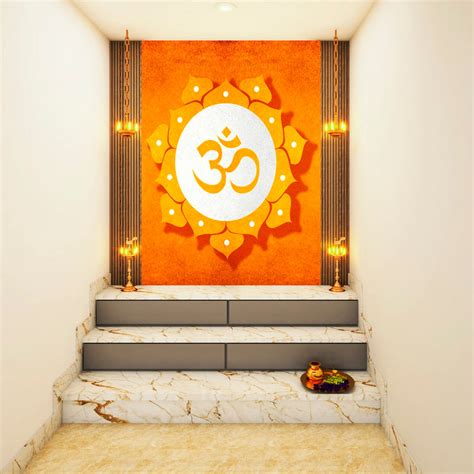 Om In Orange Rangoli Self Adhesive Sticker Poster – Myindianthings
