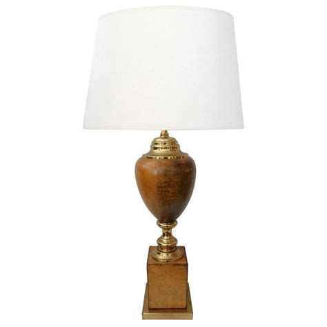 Chic Ralph Lauren Small Table Lamp Clad in Leather and Chrome at ...