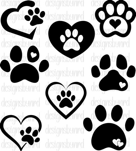Heart With Paw Print Svg-cat Paw Svg-kitten Svg-paw Print Svg-pet ...