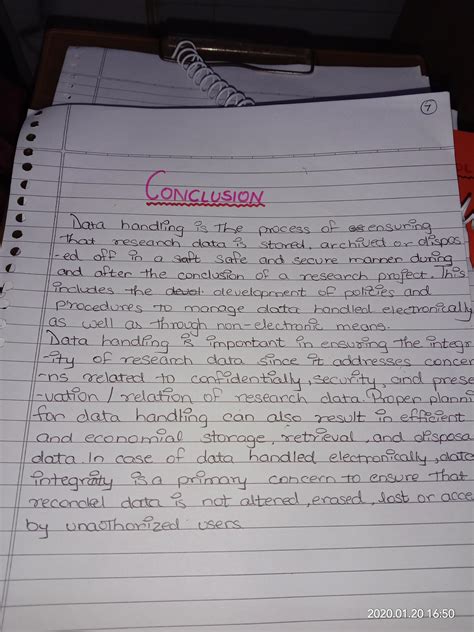 what should i write as a conclusion to my data handling maths project ...
