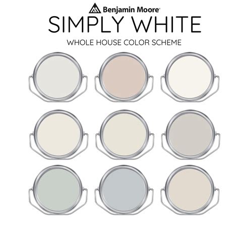 SIMPLY WHITE Benjamin Moore Interior Paint Palette -prepacked Paint ...