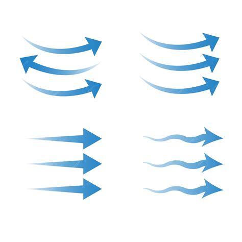 Premium Vector | Wind arrow illustrations Set of arrows in blue color