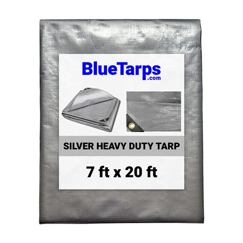 7' x 20' Heavy Duty Waterproof Silver Tarp – BlueTarps.com