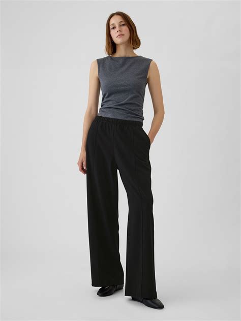 Gap Wide-leg Seamed Pull-on Pants In Black | ModeSens