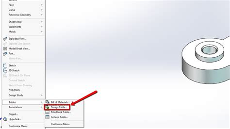 SolidWorks Design Table Tutorial 的图像结果