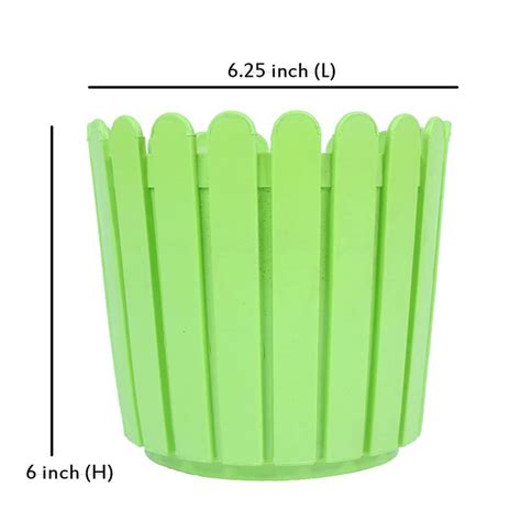 Buy Round Plastic pots, Set of 5 (Multicolor) (Green) Online ...