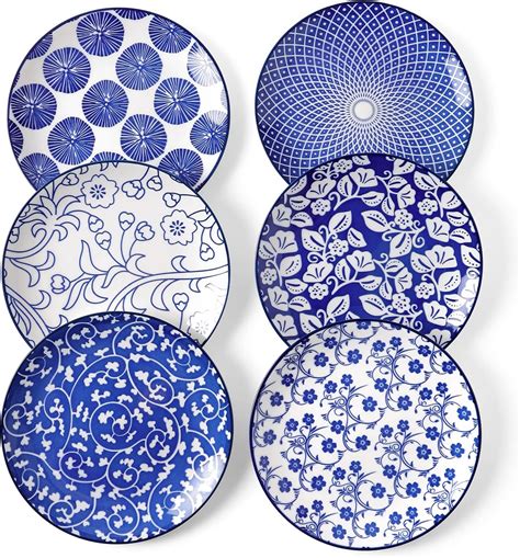 Selamica Ceramic Dessert Plates Set of 6, Small Salad Plates 6 Inch ...