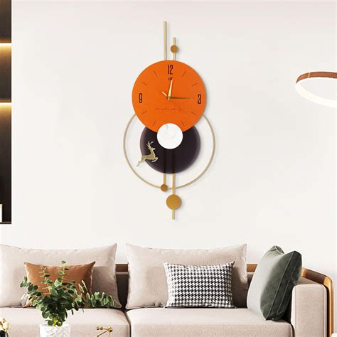 mopam Large Decorative Wall Clock 31.5in Art Wall Clock Modern Hallway ...