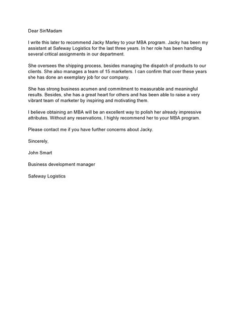 30 Free Letters Of Recommendation For Graduate School - TemplateArchive