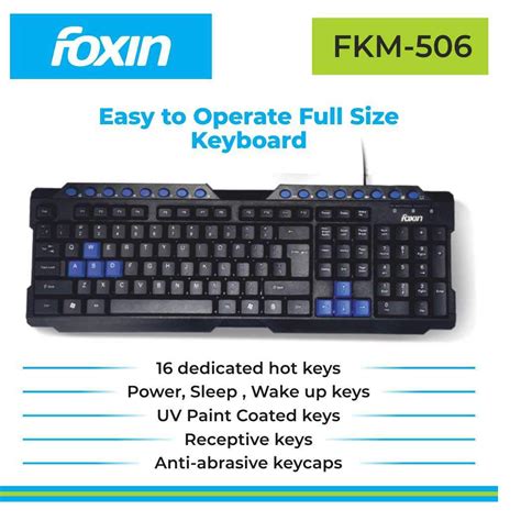 Foxin FKM-506 PRO Multimedia Keyboard & Mouse Combo (Black)