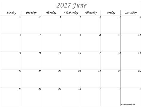 June 2027 calendar | free printable calendars
