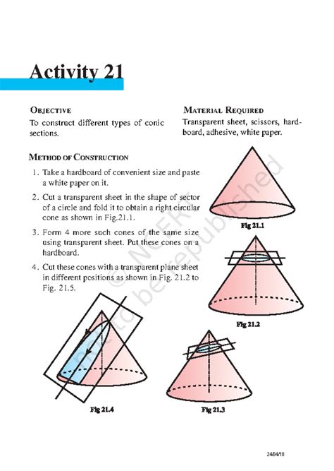 Mathematics Activities 21-30: Conic Sections & Parabolas - Studocu