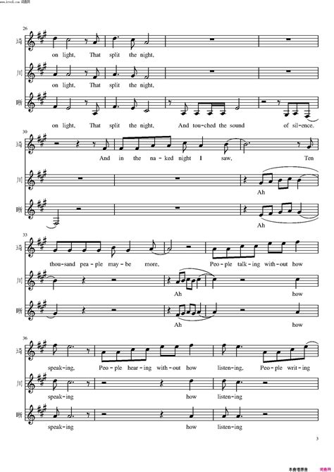 the sound of silence简谱-王晰演唱-paulsimon/paulsimon词曲-简谱网