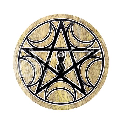 Moons & Pentacle Crystal Grid Wood Box | NJ | Oceanic Linkways