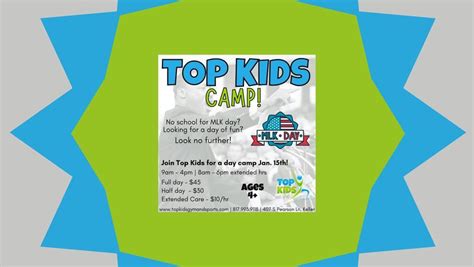 MLK Day Camp, Top Kids Gym & Sports, Azle, 15 January 2024 | AllEvents