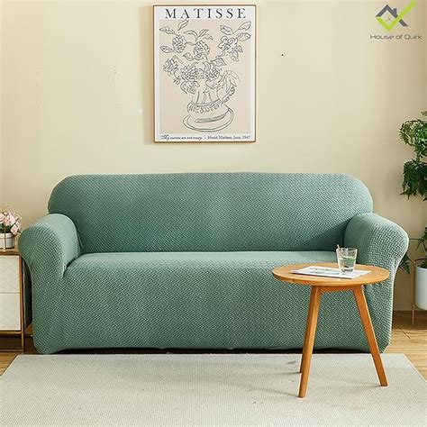 House of Quirk Universal Triple Seater Polar Fleece 220 GSM Fabric Sofa ...