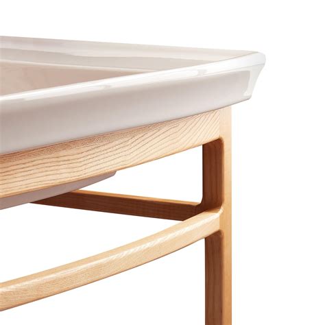Olney Console Sink with Wood Stand - Light Ash | Signature Hardware